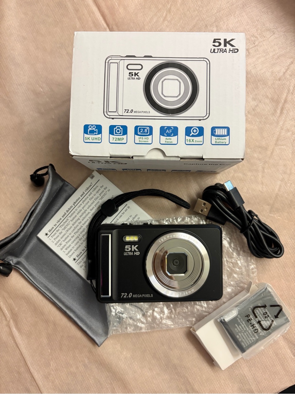 Amazon 5K Ultra HD Compact Digital Camera - Black